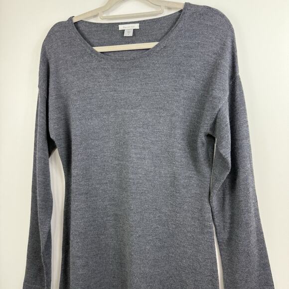 Garnet Hill Gray 100% Merino Wool Sweater Dress Medium Long Sleeve Neutral - Picture 5 of 12